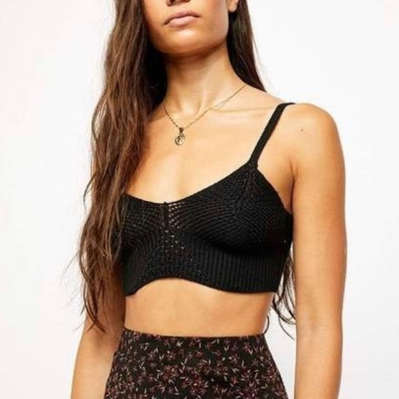 New Free People Black Bralette wireless beachwear - Picture 2 of 3